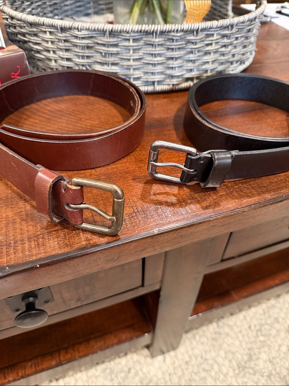 J. Crew  Men’s Leather Belts Bundle in Brown and Black